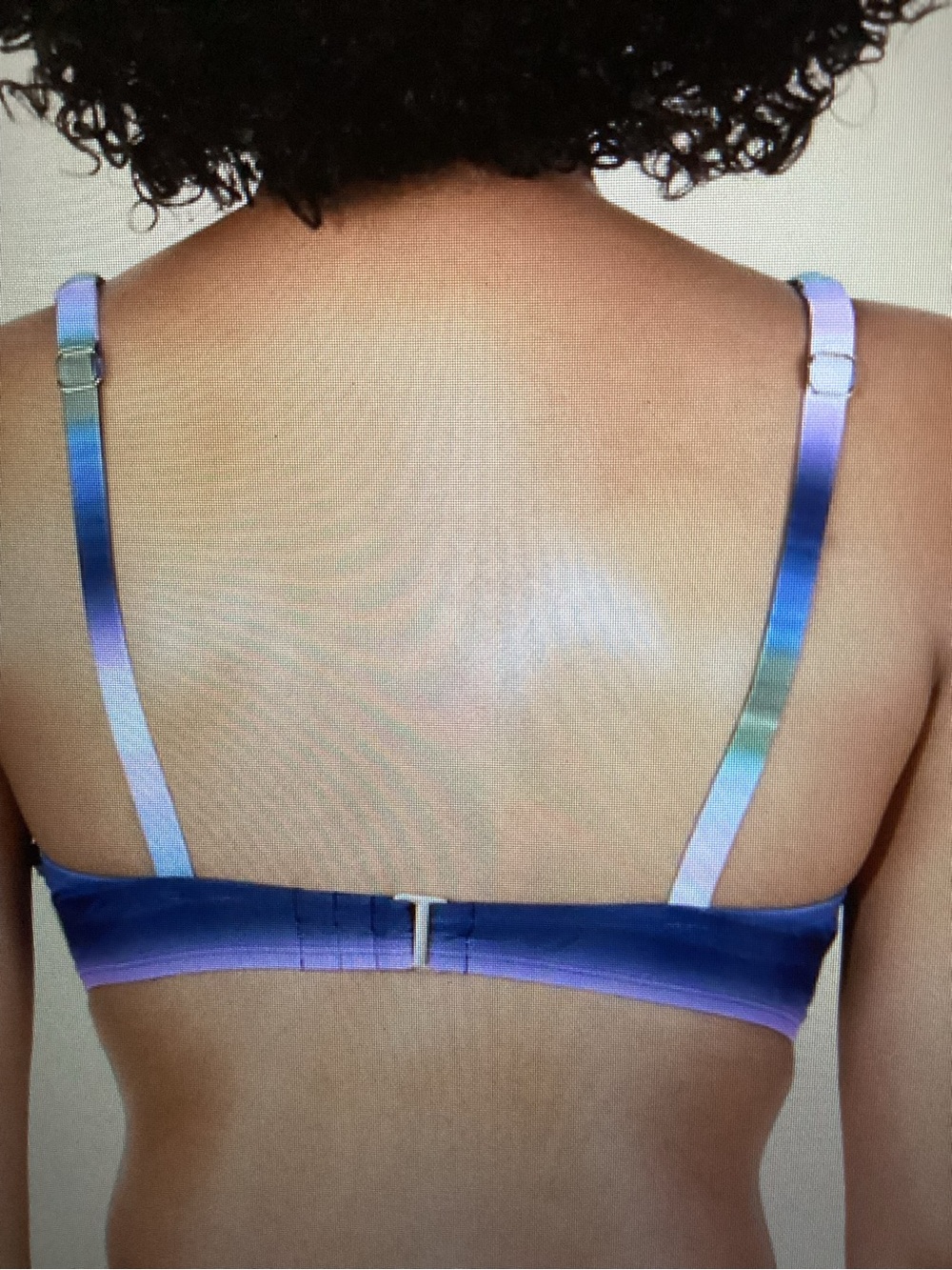 Lands End Striped Twist Front Bikini top XL Security tag call out read - Picture 6 of 9